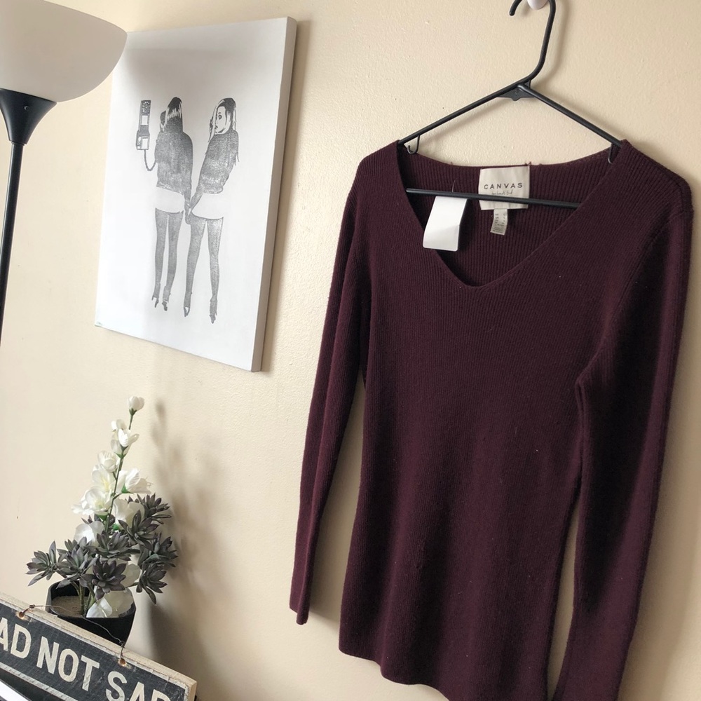 🌸NWT Canvas By Land's End form fitting sweater